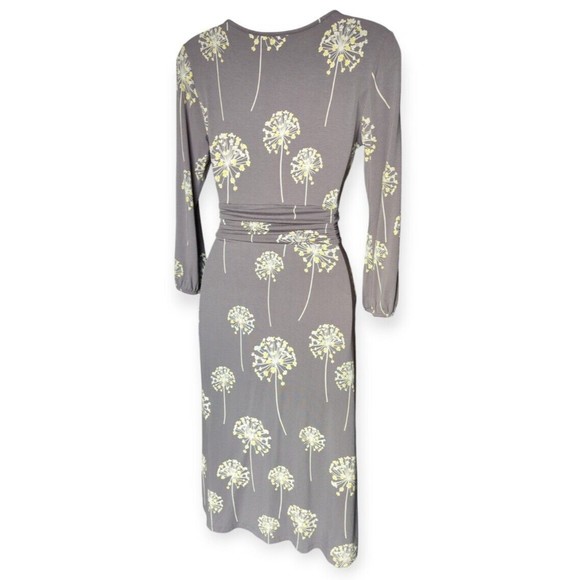 BODEN Edie Dress Dandelion Print Gray Long Sleeve Stretch Flattering 6L 6 Long - Picture 4 of 7